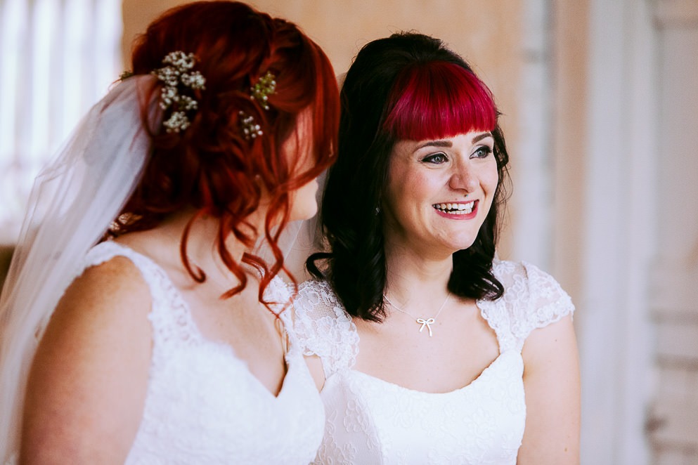 Bride Smiling at LGBTQ+ Wedding
