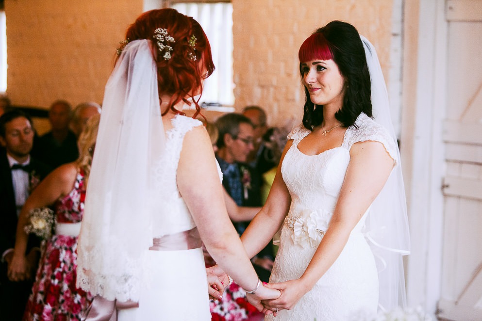 Brides' exchanging vows at LGBTQ+ Wedding